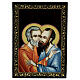 Caixa laca russa apóstolos Pedro e Paulo 14x10 cm papel-machê s1