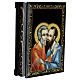 Caixa laca russa apóstolos Pedro e Paulo 14x10 cm papel-machê s2