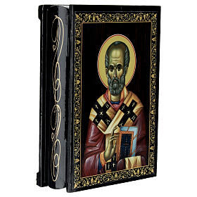 Saint Nicholas icon box 14x10 Russian lacquer