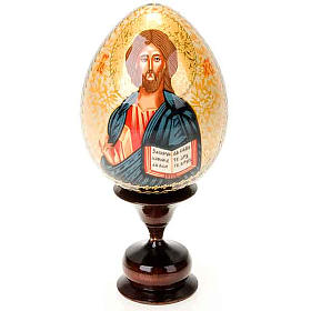 Hand-painted egg-icon with Christ Pantocrator