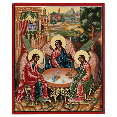 Ícone Santíssima Trindade de Rublev Rússia 22x27 cm 1