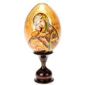 Ovo ícone Virgem de Vladimir capa castanha