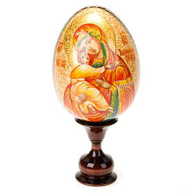 Egg-icon the Virgin of Vladimir with red mantle