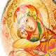 Uovo icona Vergine di Vladimir manto rosso s4