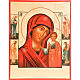 Russische Ikone Gottesmutter Vladimir, roter Mantel und Heiligen s1