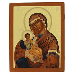 Hand-painted Russian Madonna icon "Comfort my sorrow"