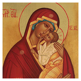 Gottesmutter von Jaroslav, russische Ikone, handgemalt, 14x10 cm
