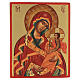 Icona Madre di Dio di Suaja manto rosso 14x10 cm s1