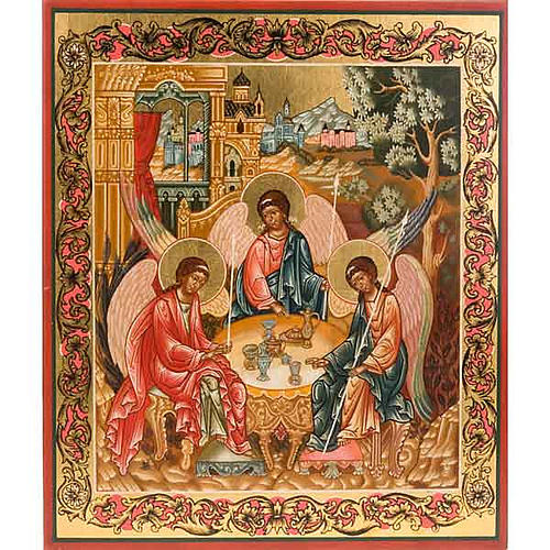 Icon of the Holy Trinity with decor 1