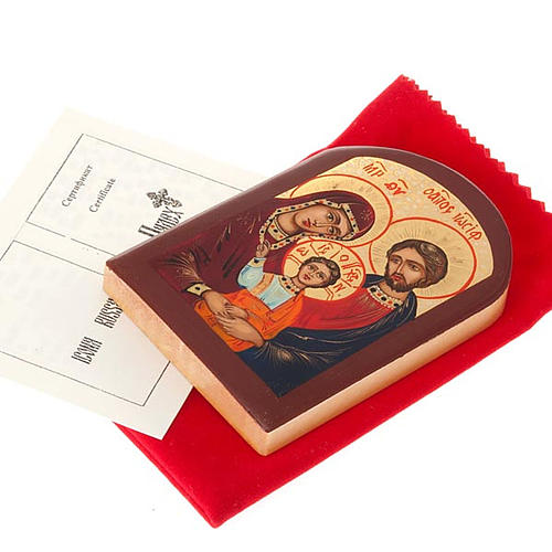 Russische Ikone Heilige Familie brauner Rahmen 6x9 cm 2