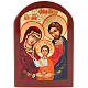 Russische Ikone Heilige Familie brauner Rahmen 6x9 cm s1