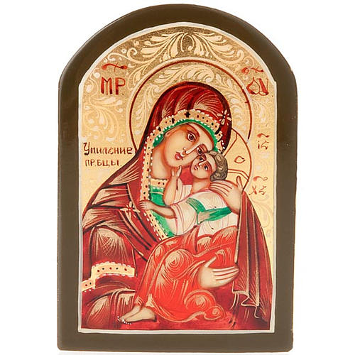 Russian icon, Mother of God of Yaroslavl 6x9cm 1