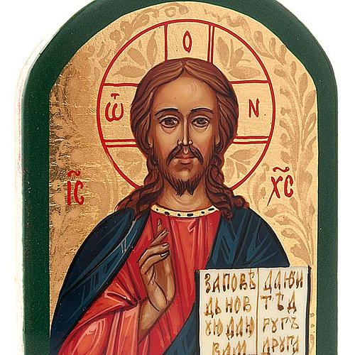 Russian icon Jesus Christ Pantocrator blue cloak 3