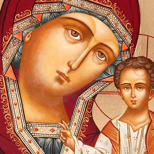 Ícono de la Virgen de Kazan Rusia 22x27 cm 4