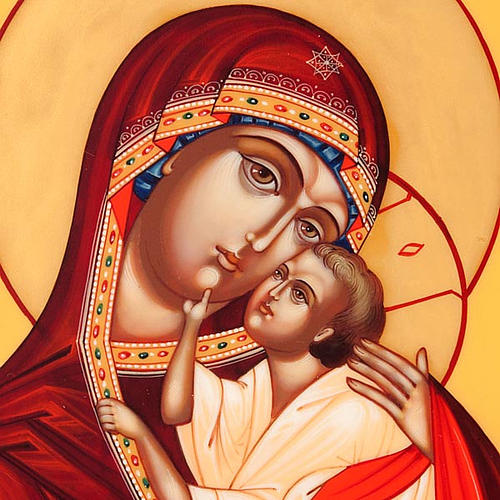 Icona russa Vergine di Yaroslavl 22x27 cm 4