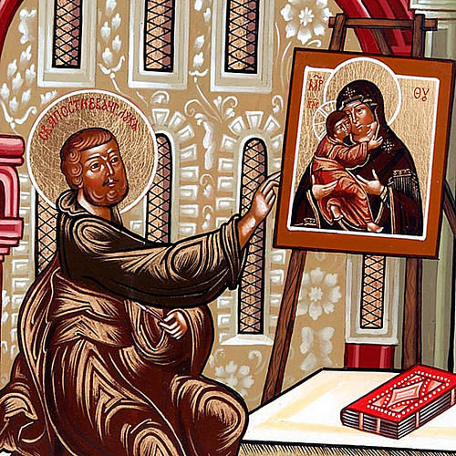 Russische Ikone der Heilige Lukas 26x31 cm 3