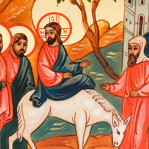 Ícono sagrado la entrada de Jesús a Jerusalen 6x9 3