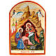 Icono ruso Natividad de Jesús pintado a mano 6x9 cm s1