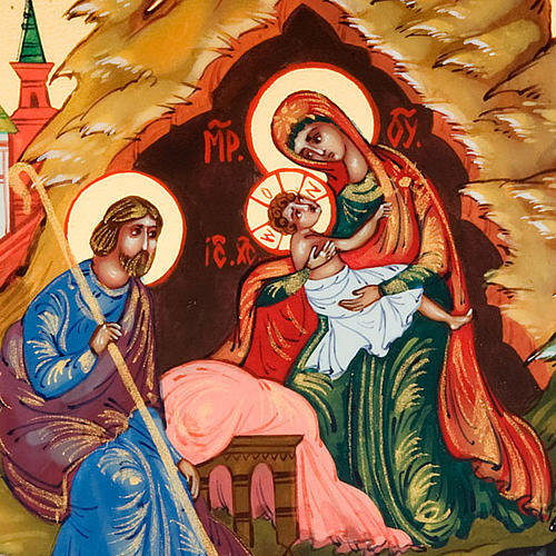 Icona russa Natività di Gesù 6x9 dipinta a mano 3