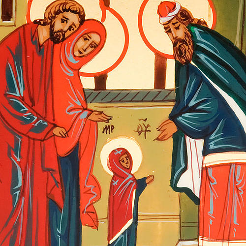 Icona sacra Presentazione Maria al tempio 6x9 Russia 3