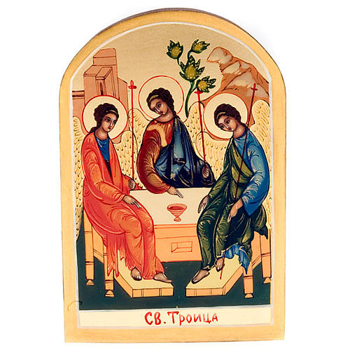 Russian icon, Holy Trinity, Rublev 6x9cm 1