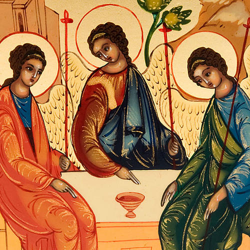 Russian icon, Holy Trinity, Rublev 6x9cm 3