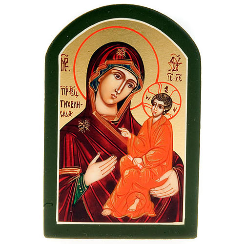 Icona sacra Odighitria manto rosso 6x9 Russia 1