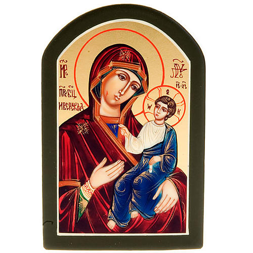 Icona sacra Odighitria manto blu 6x9 Russia 1
