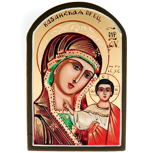 Icona sacra Vergine di Kazan 6x9 Russia 1