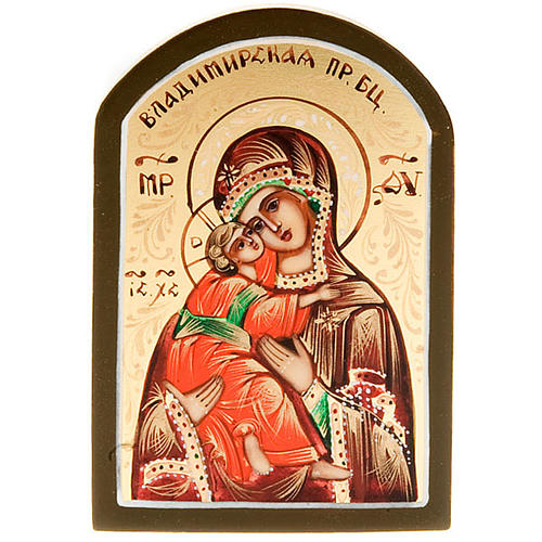 Icône russe peinte à la main, 6x9 vierge de Vladimi 1
