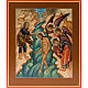 Russian hand painted icon, Baptism of Jesus 22x27cm s1