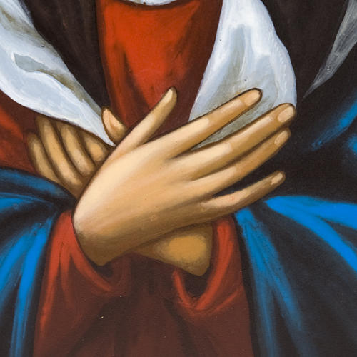 Ícono pintado ruso Virgen Ternura Umilenie 3