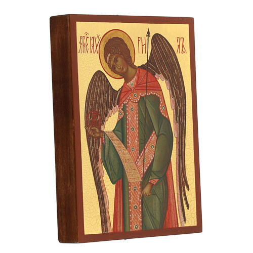 Icona russa dipinta Arcangelo Gabriele 14x10 cm 2