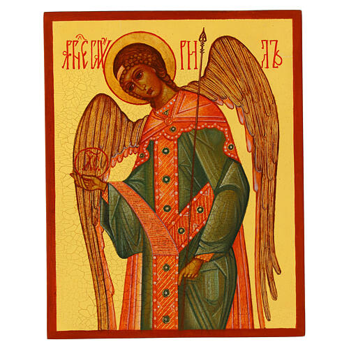 Icona russa dipinta Arcangelo Gabriele 14x10 cm 1