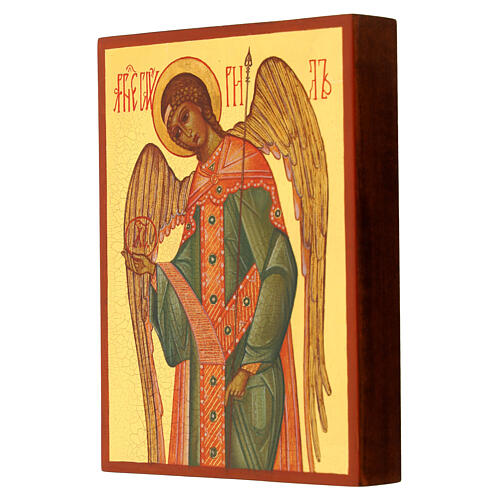 Icona russa dipinta Arcangelo Gabriele 14x10 cm 2