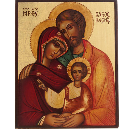 Icona russa dipinta Santa Famiglia 1