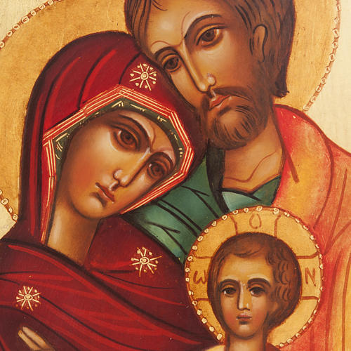 Icona russa dipinta Santa Famiglia 2