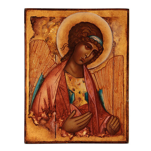 Icône Russe peinte Saint Michel Archange Rublev 14x10 cm 1