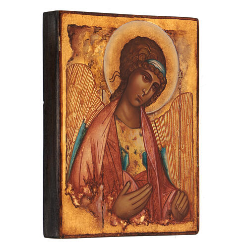 Icona russa dipinta "Arcangelo San Michele" Rublev 14x10 cm 3