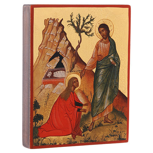 Icone russa dipinta "Noli me tangere" Gesù e Maddalena 2