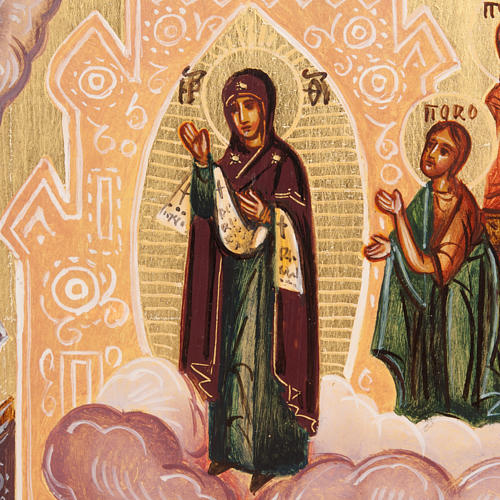 Ícone russo pintado Véu de Maria Pokrov 2