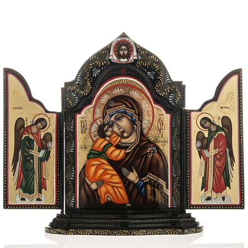 Trittico russo Mstjora Madonna della Tenerezza 17,5x21 1