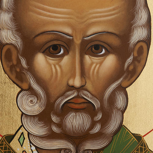Russische Ikone Heiliger Nikolaus 26x31 cm 2