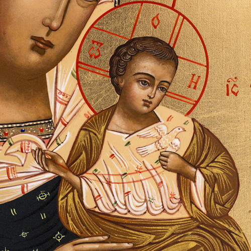Russische Ikone Madonna mit Taube 27x22 cm 2