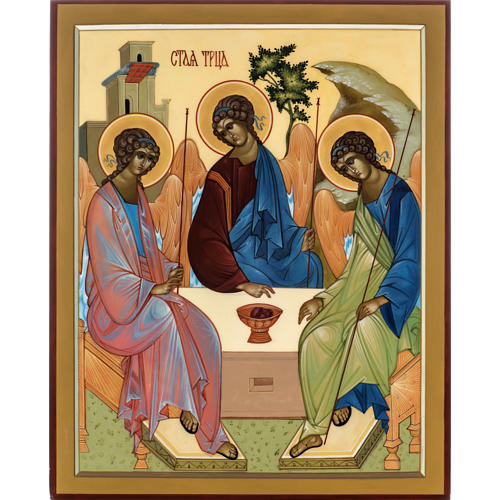 Russische Ikone Heilige Trinität von Rublev 31x26 cm 1