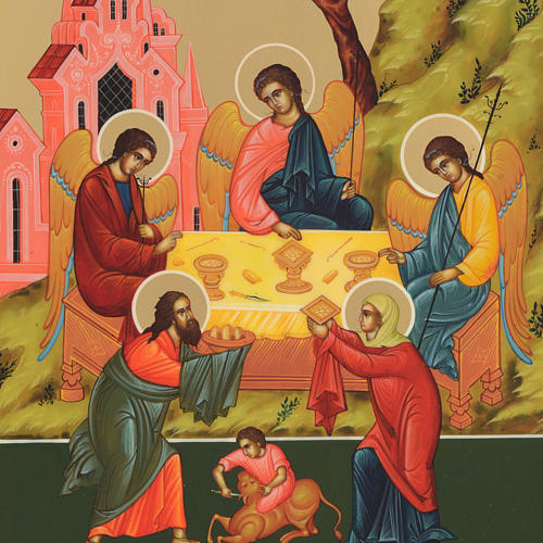 Russian icon, Holy Trinity 31x26cm 3