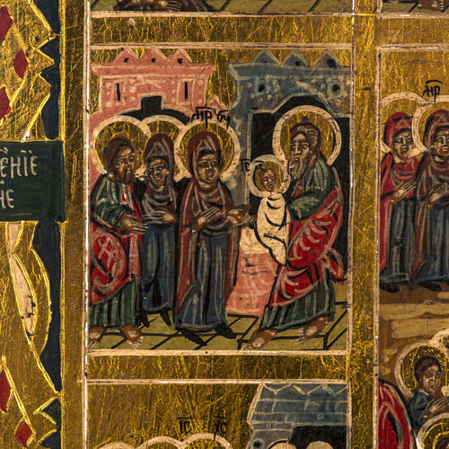 Icona Russia "12 grandi feste" dipinta a mano 5