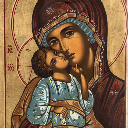 Russian icon in glass, Madonna and Child 2