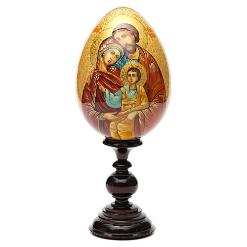 Uovo Icona Russia Sacra Famiglia DIPINTO A MANO 1