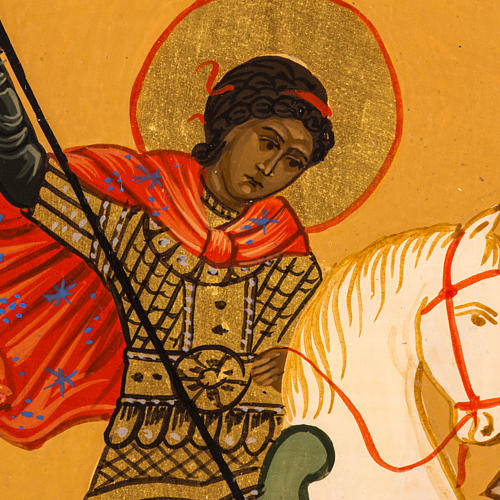 Russian icon St George and the dragon, painted 18x12 cm 2